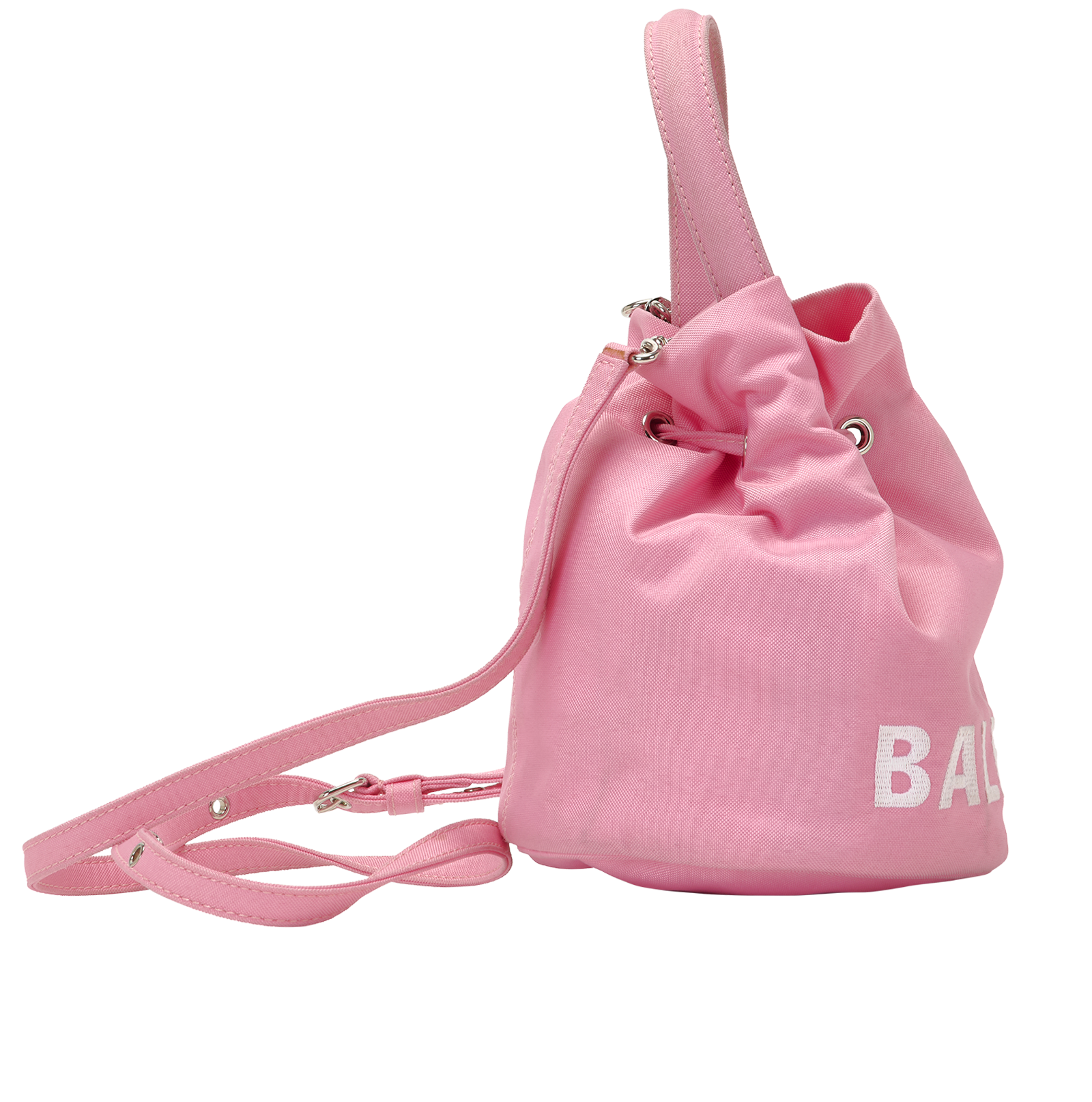 Wheel XS Bucket Bag, &pound;320, Handbags, Pink, Nylon, Side view